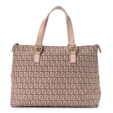 FENDI Zucchino Shopper Tote Pink 1256498 